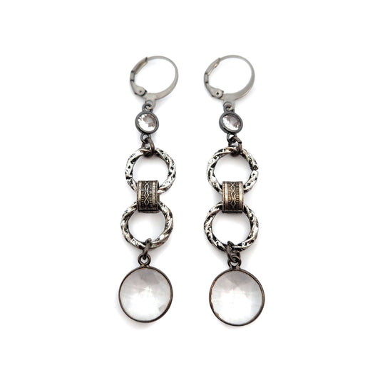 CZ Chain Drop Earrings