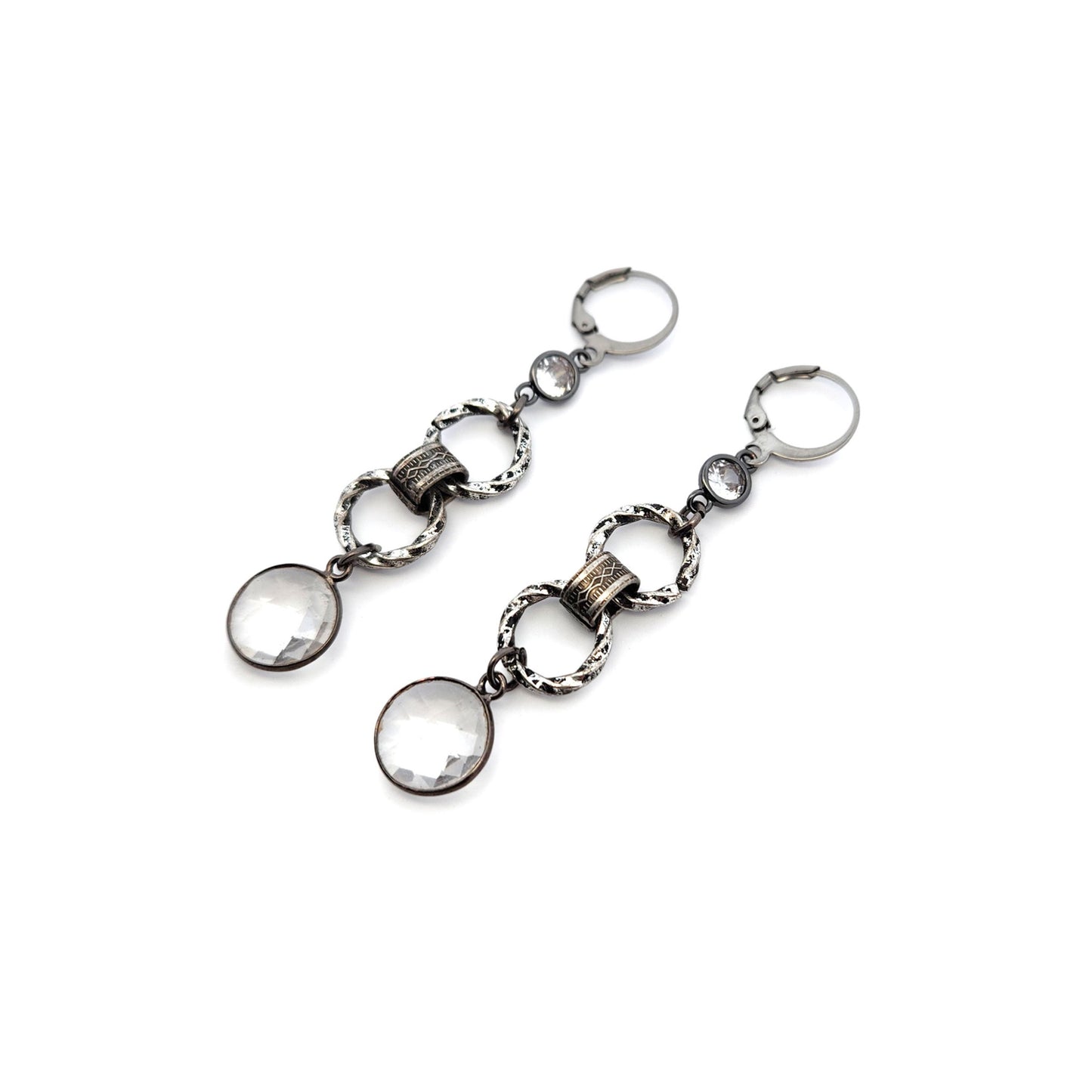 CZ Chain Drop Earrings