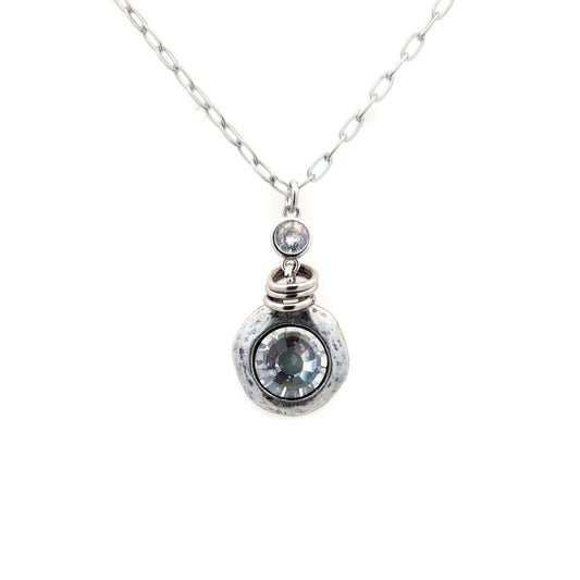 CZ Organic Bezel Pendant