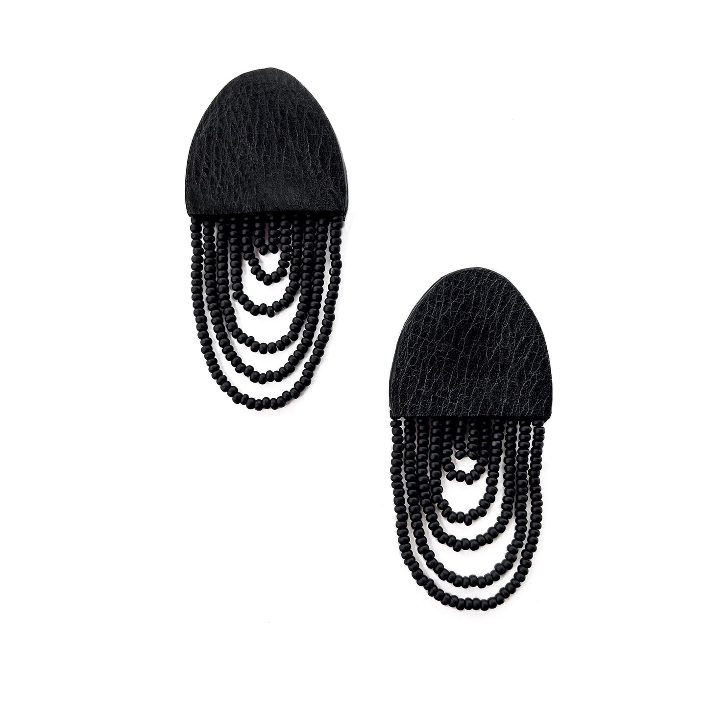 Aura Glass Bead Earrings - Black