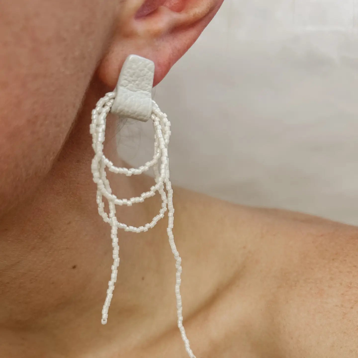 Bliss Beaded Dangle Leather Earrings