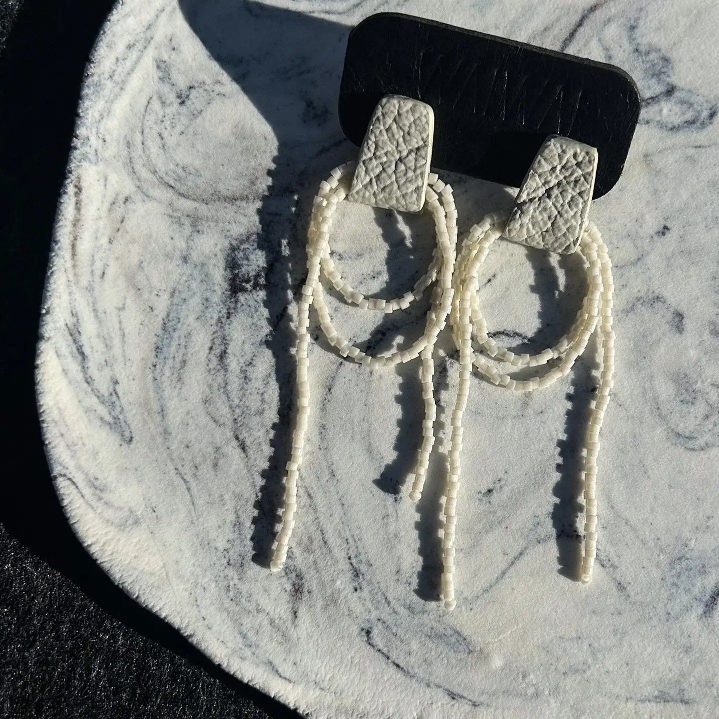 Bliss Beaded Dangle Leather Earrings