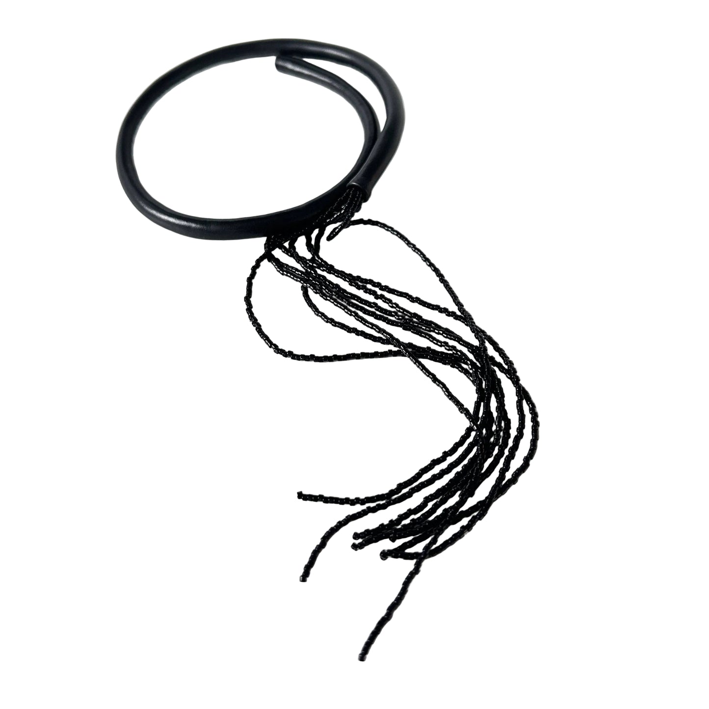 Black Choker with Beaded Tassel
