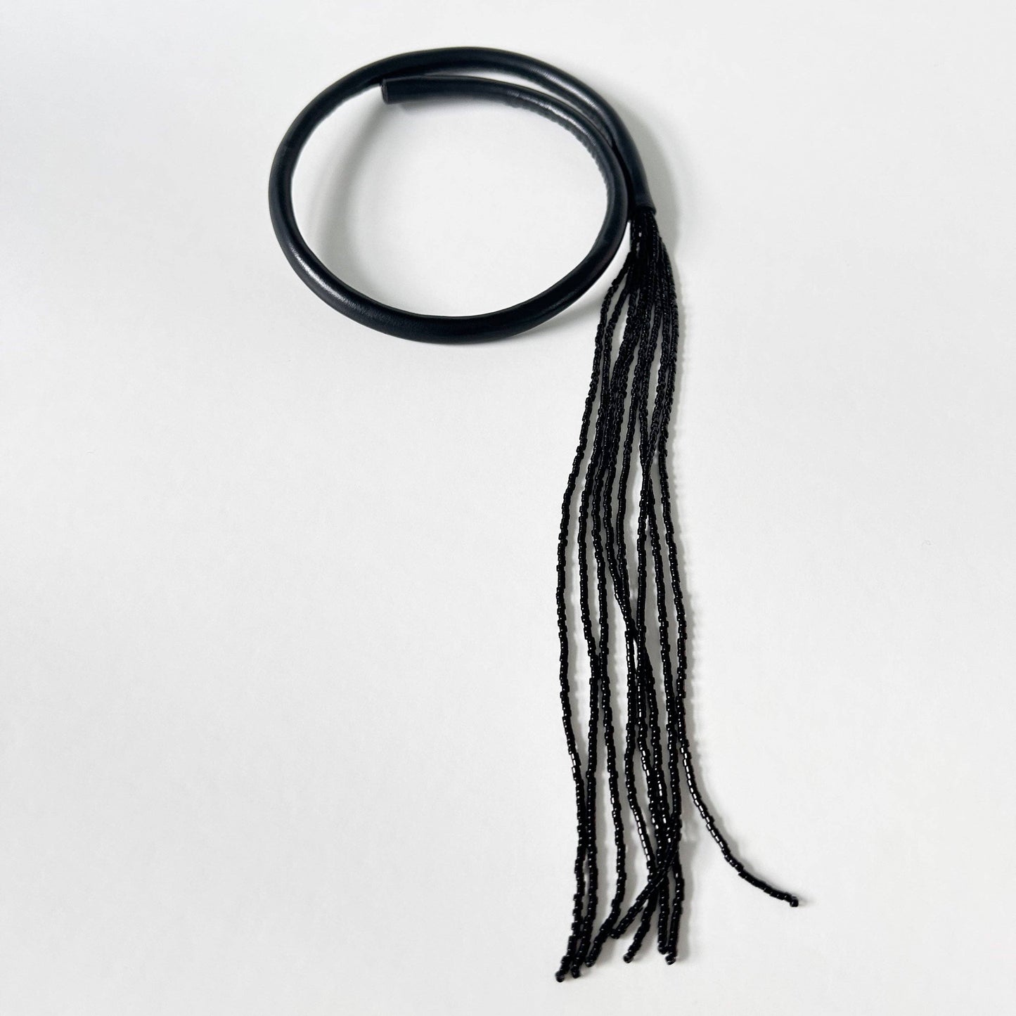 Black Choker with Beaded Tassel
