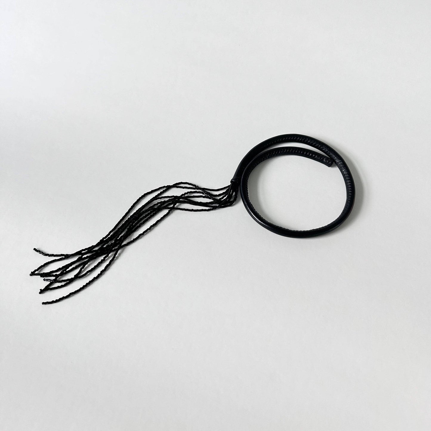 Black Choker with Beaded Tassel