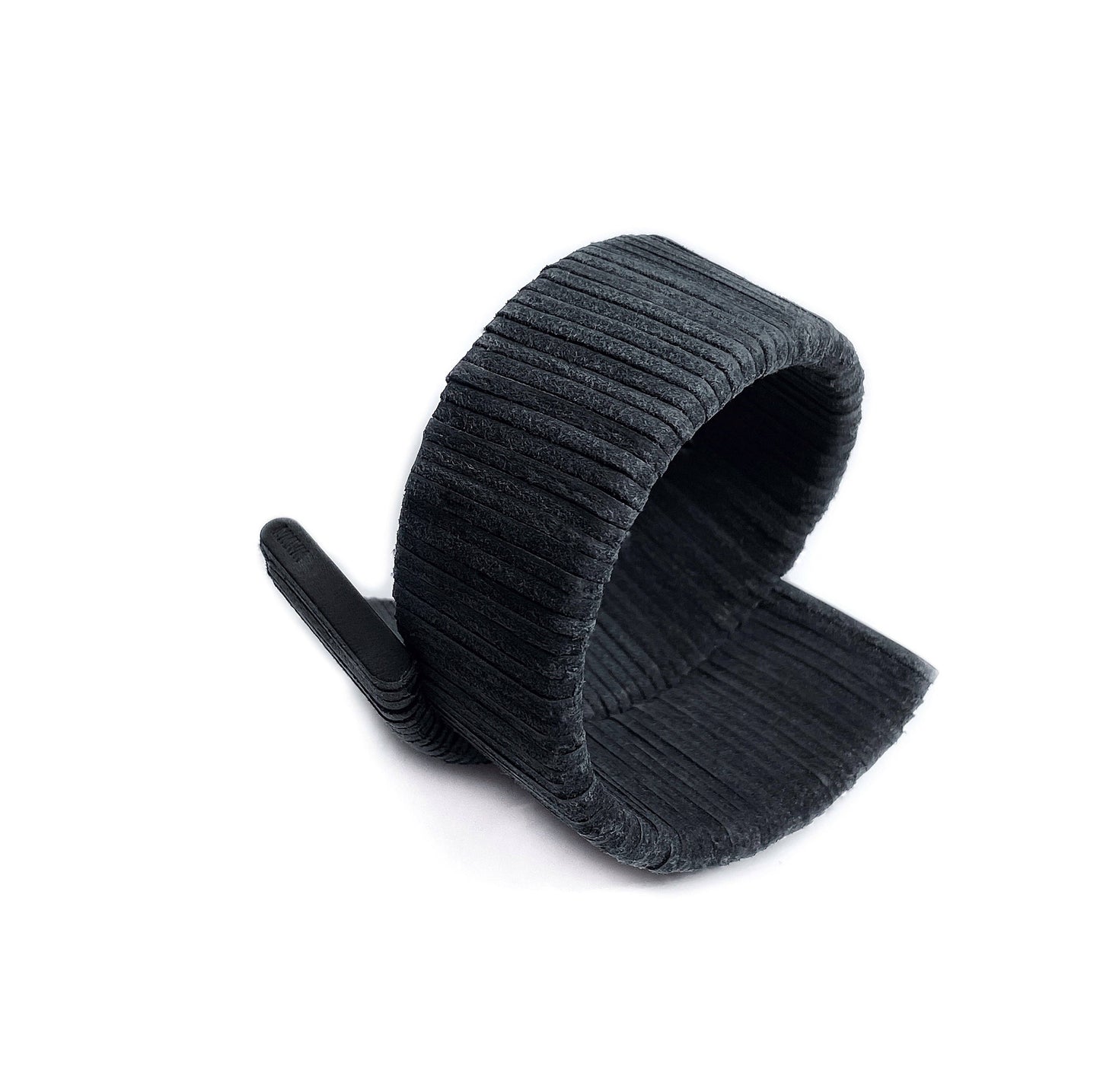 Ribbed Cuff Leather Bracelet