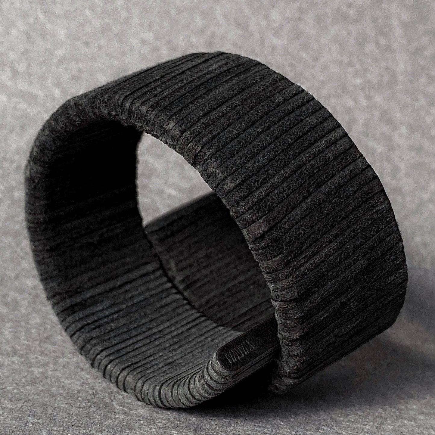 Ribbed Cuff Leather Bracelet