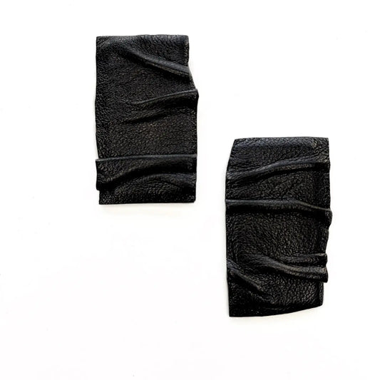 Ripple Leather rectangular stud earrings