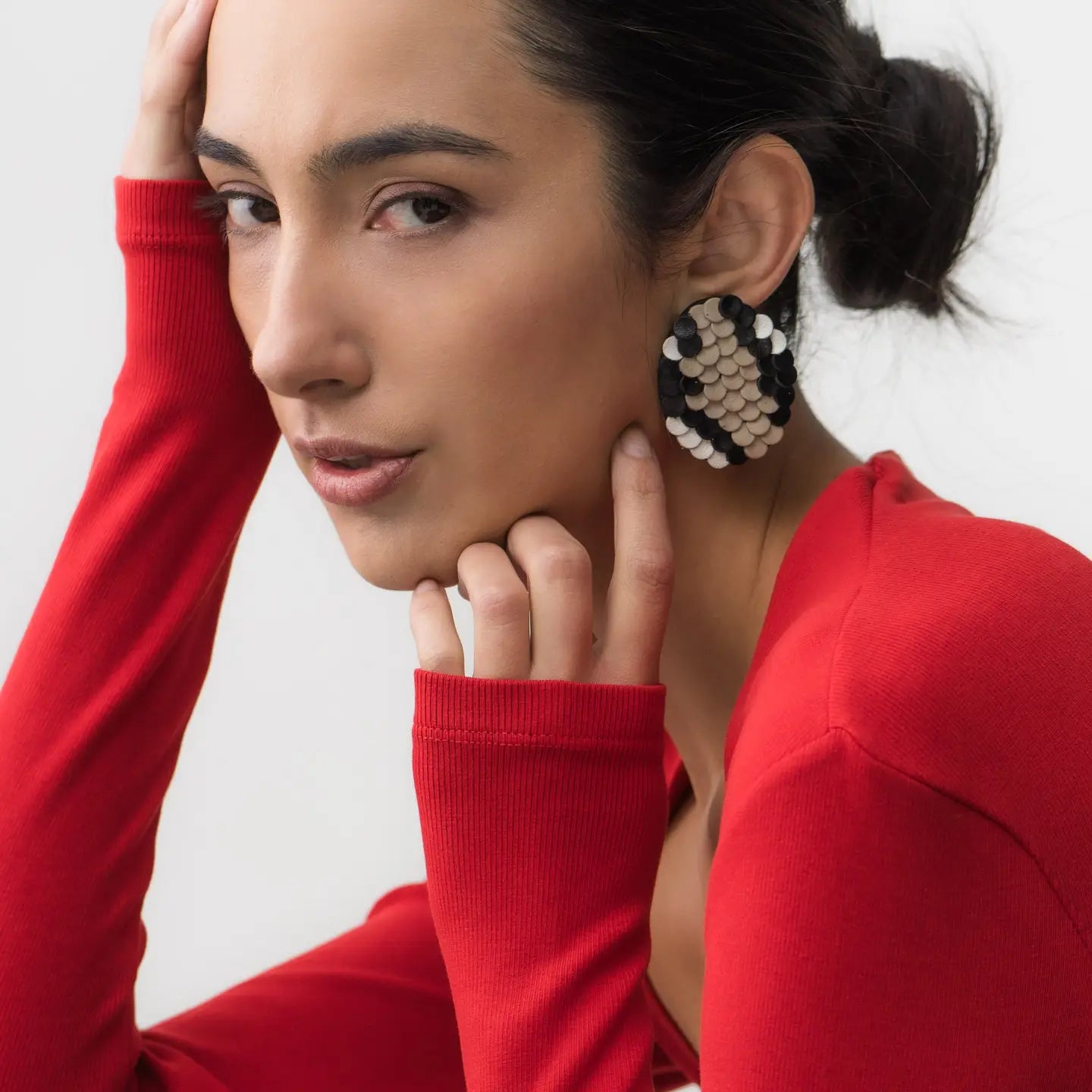 Snake Pattern Leather Earrings