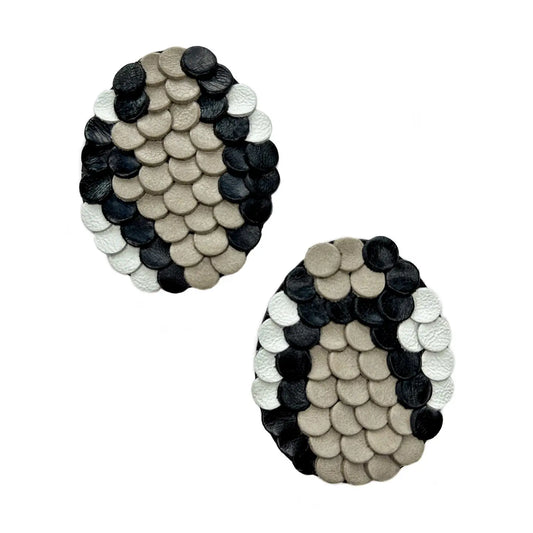 Snake Pattern Leather Earrings