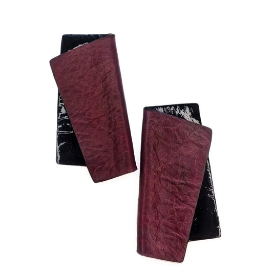 Verto Burgundy Leather Earrings