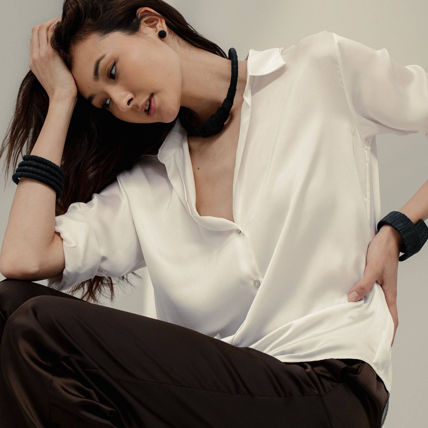 Continuous Coil Cuff Leather Bracelet