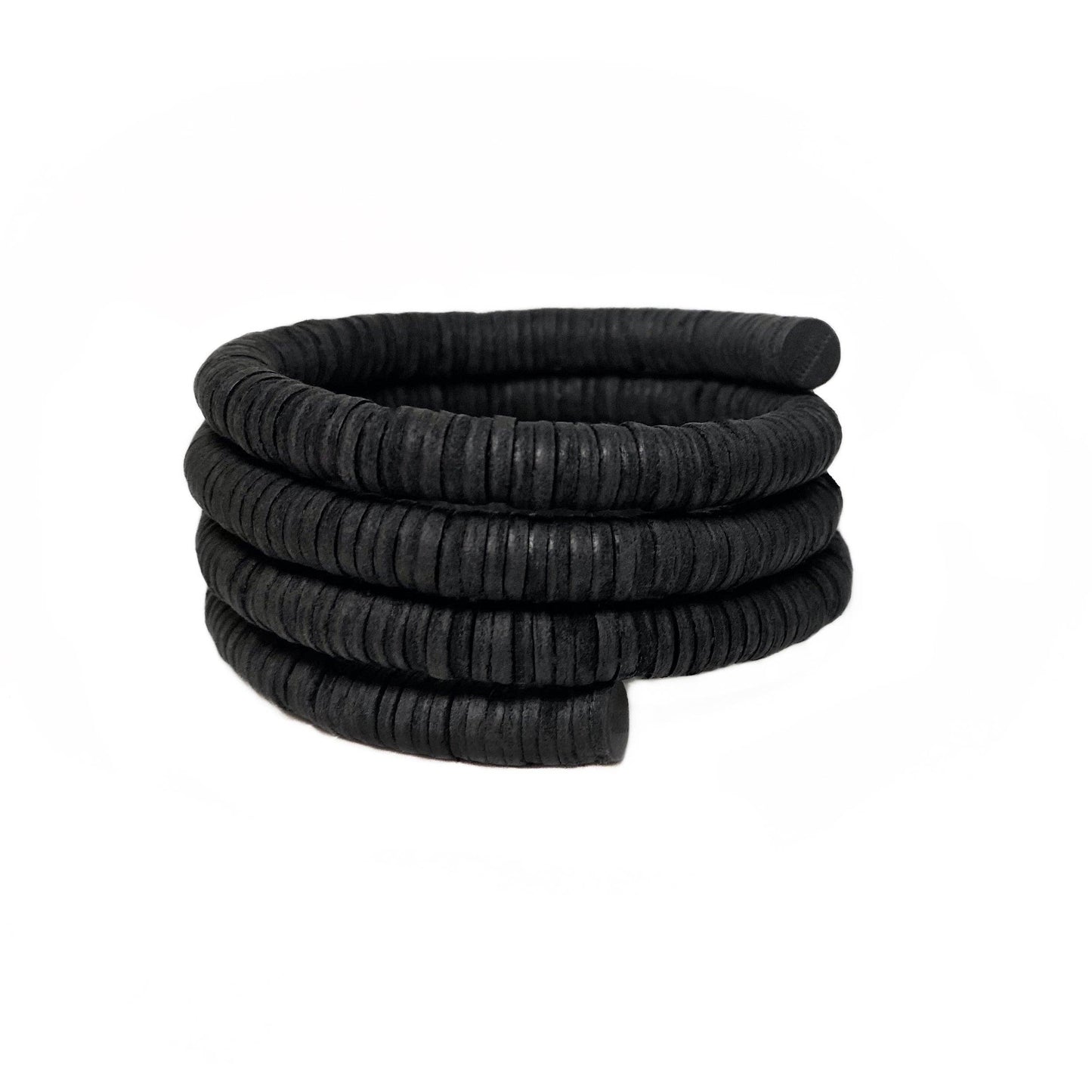 Continuous Coil Cuff Leather Bracelet