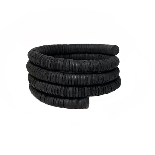 Continuous Coil Cuff Leather Bracelet