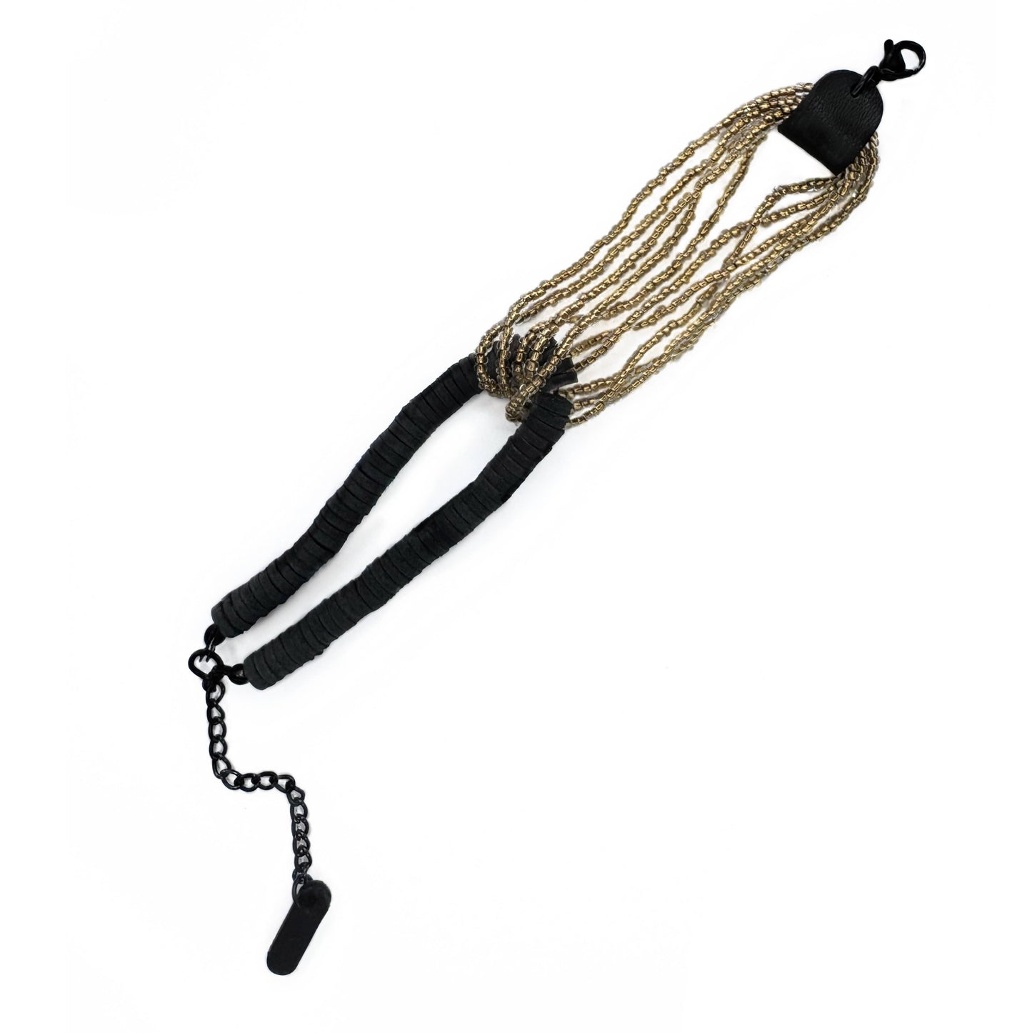Interlock Glass Bead Leather Bracelet