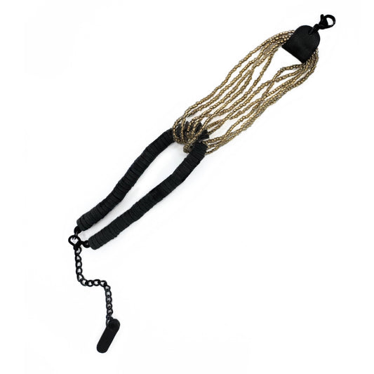 Interlock Glass Bead Leather Bracelet