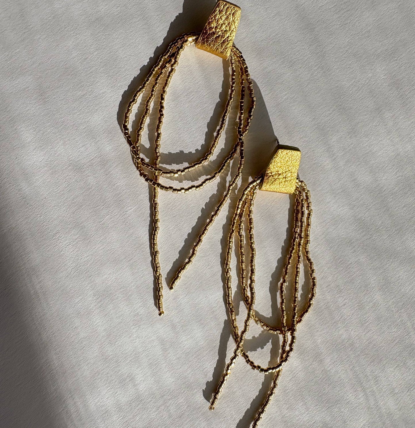 Bliss Beaded Dangle Earrings - Gold