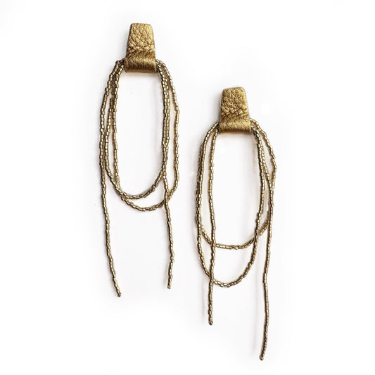 Bliss Beaded Dangle Earrings - Gold