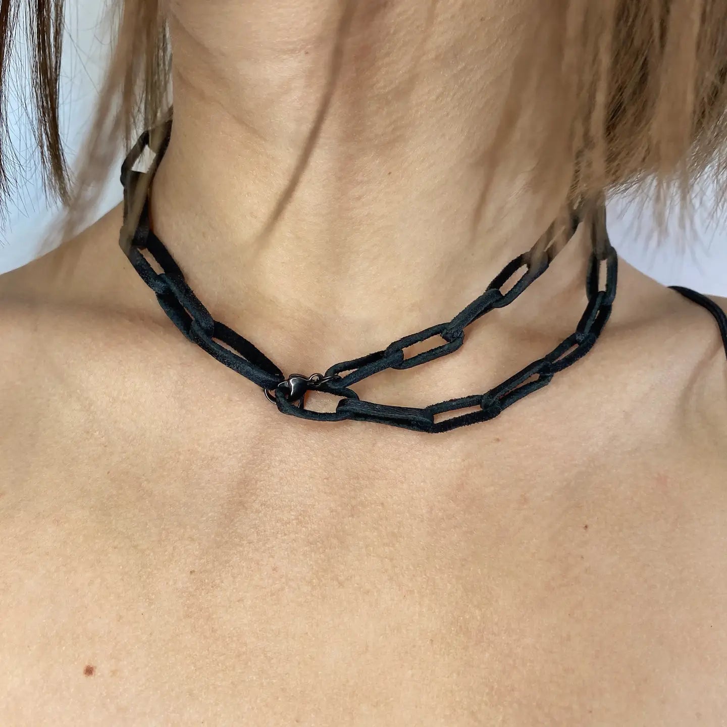 Multifunctional Leather Chain Linked Necklace
