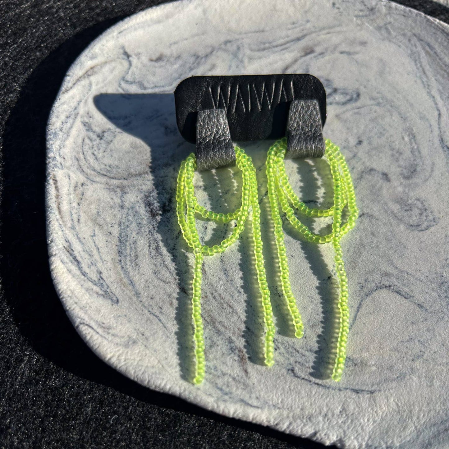 Bliss Beaded Dangle Earrings - Neon