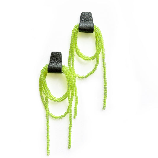 Bliss Beaded Dangle Earrings - Neon