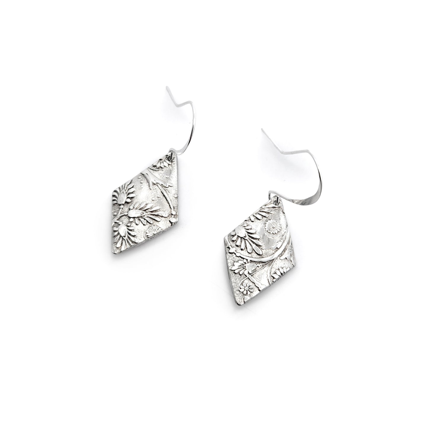 Vintage Silverware Diamond Earrings