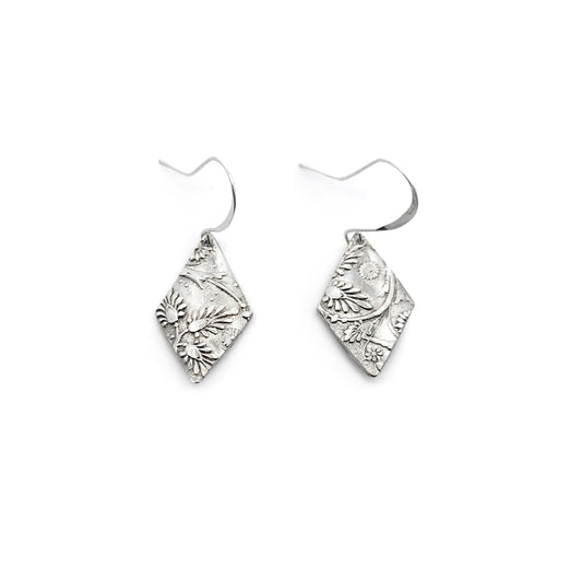 Vintage Silverware Diamond Earrings