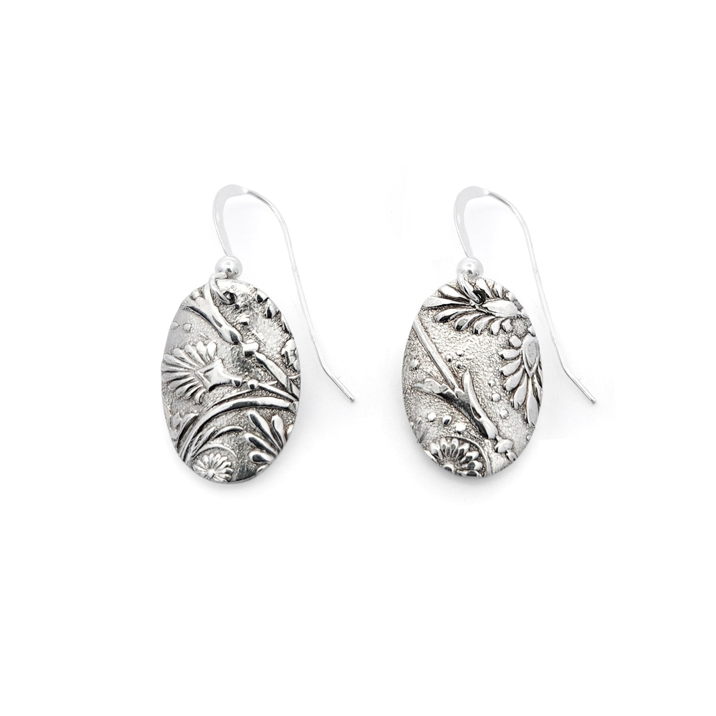 Vintage Silverware Oval Earrings
