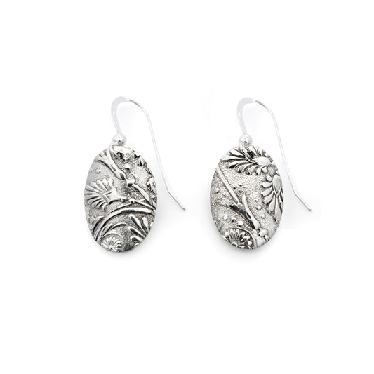 Vintage Silverware Oval Earrings