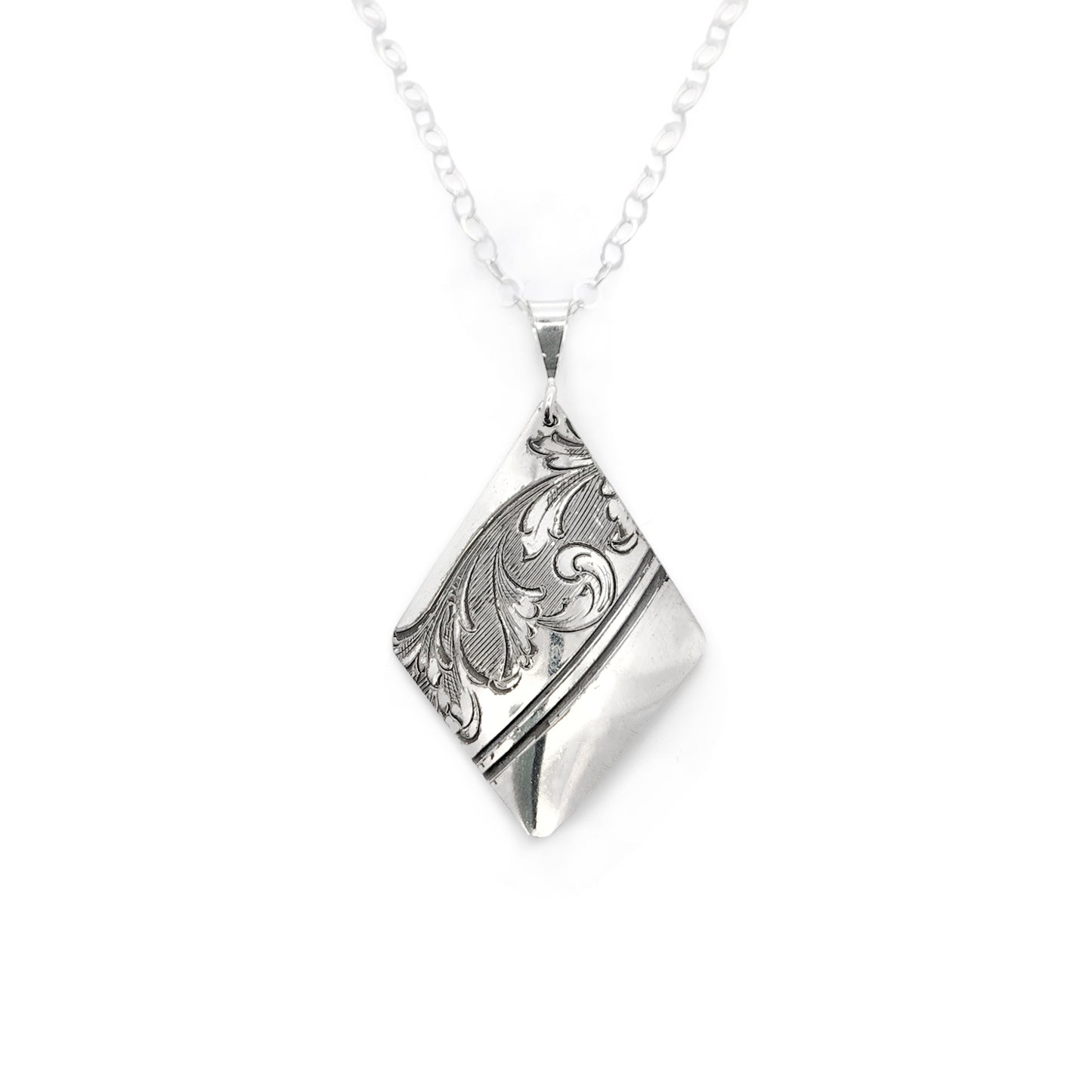 Vintage Silverware Diamond Pendant