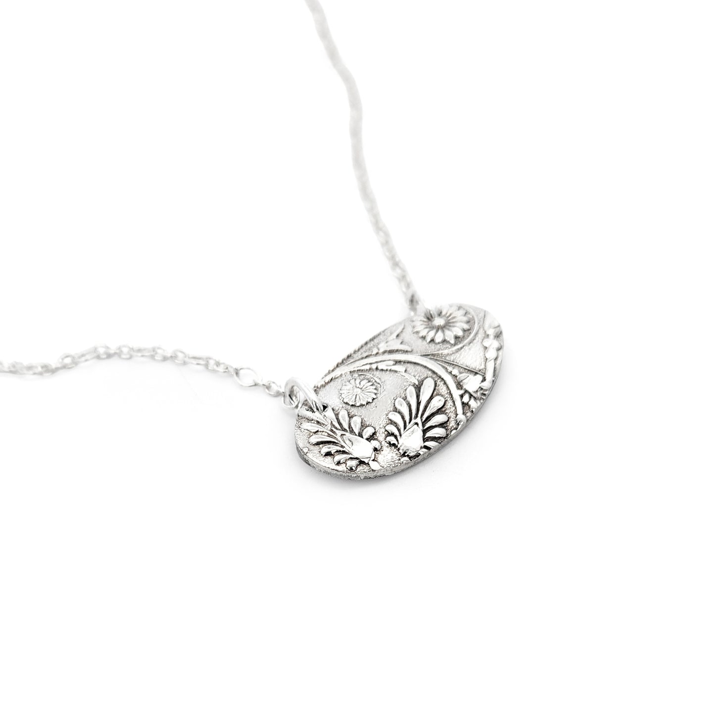 Vintage Silverware Horizontal Oval Pendant
