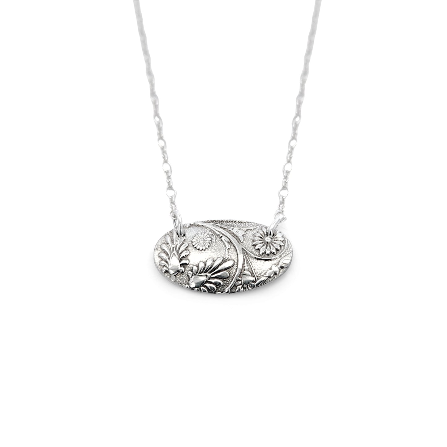Vintage Silverware Horizontal Oval Pendant