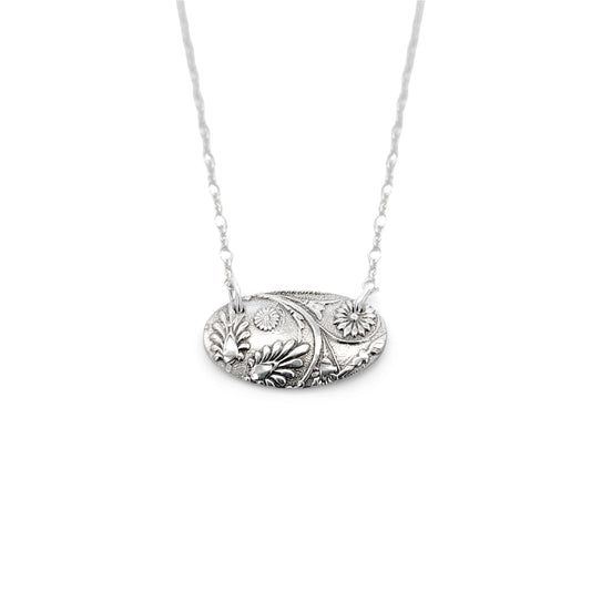 Vintage Silverware Horizontal Oval Pendant
