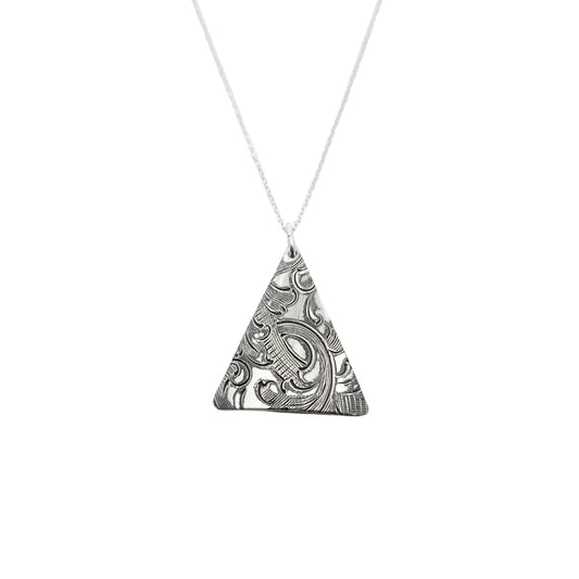 Vintage Silverware Triangular Pendant