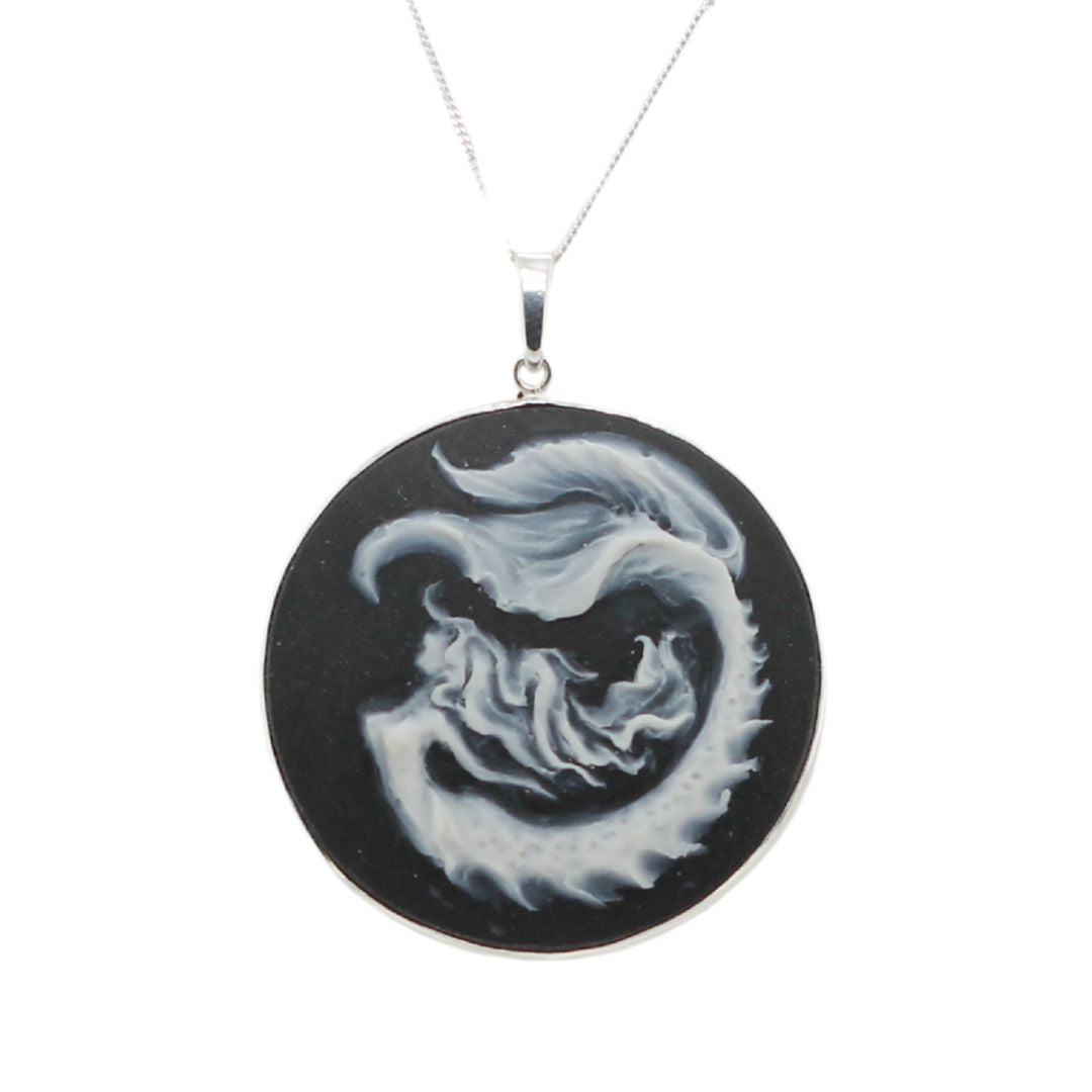 Handmade Polymer Sea Witch Mermaide Extra Large Pendant