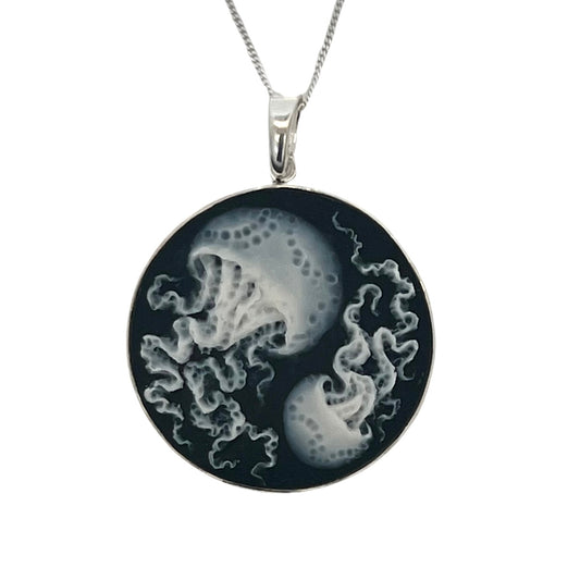 Handmade Polymer Jellyfish Large Pendant