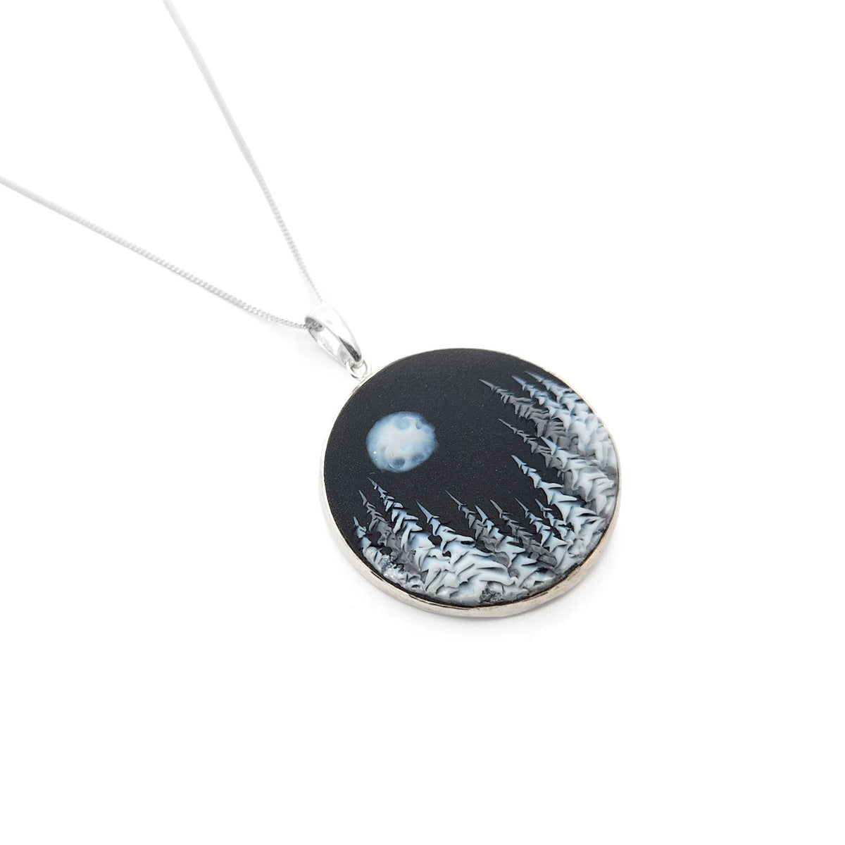 Handmade Polymer Midnight Cedars Large Pendant