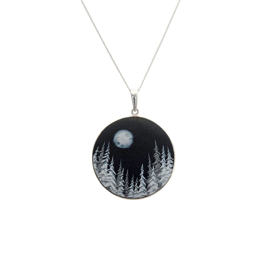 Handmade Polymer Midnight Cedars Small Pendant