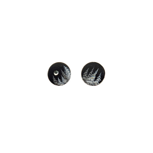 Handmade Polymer Midnight Cedars & Rhinestone Studs