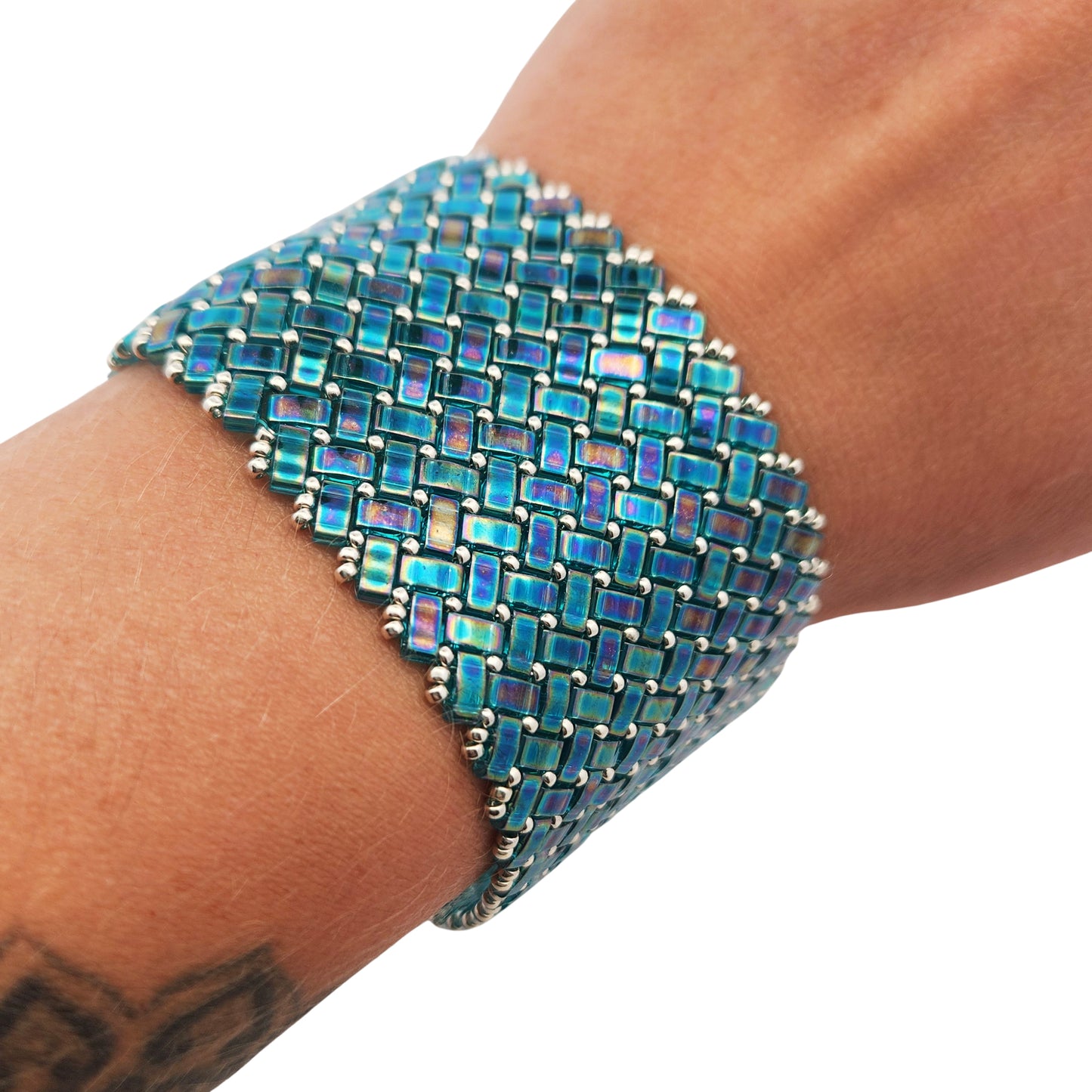 Turquoise Tile Beaded Bracelet