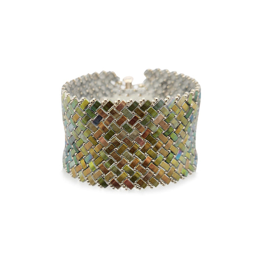 Light Green Tile Beaded Bracelet