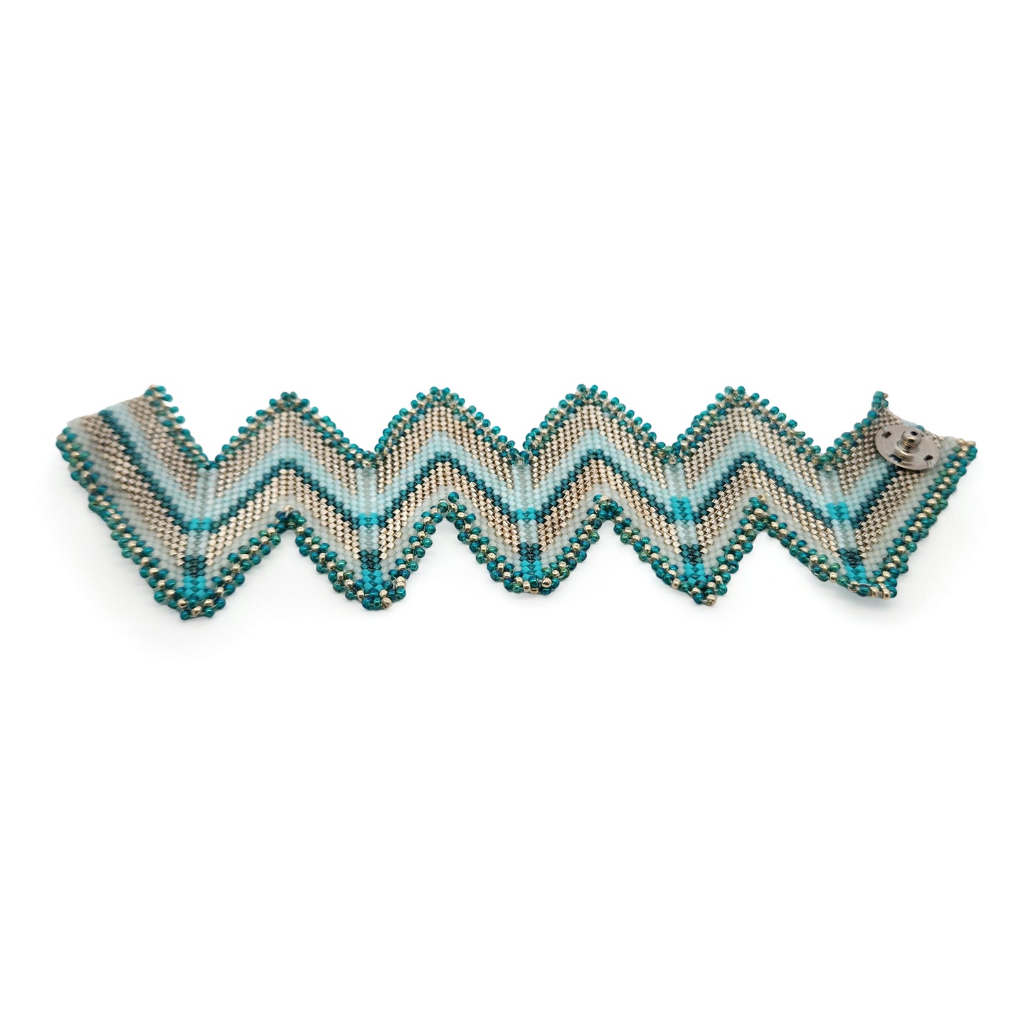 Turquoise Zig-Zag Beaded Bracelet