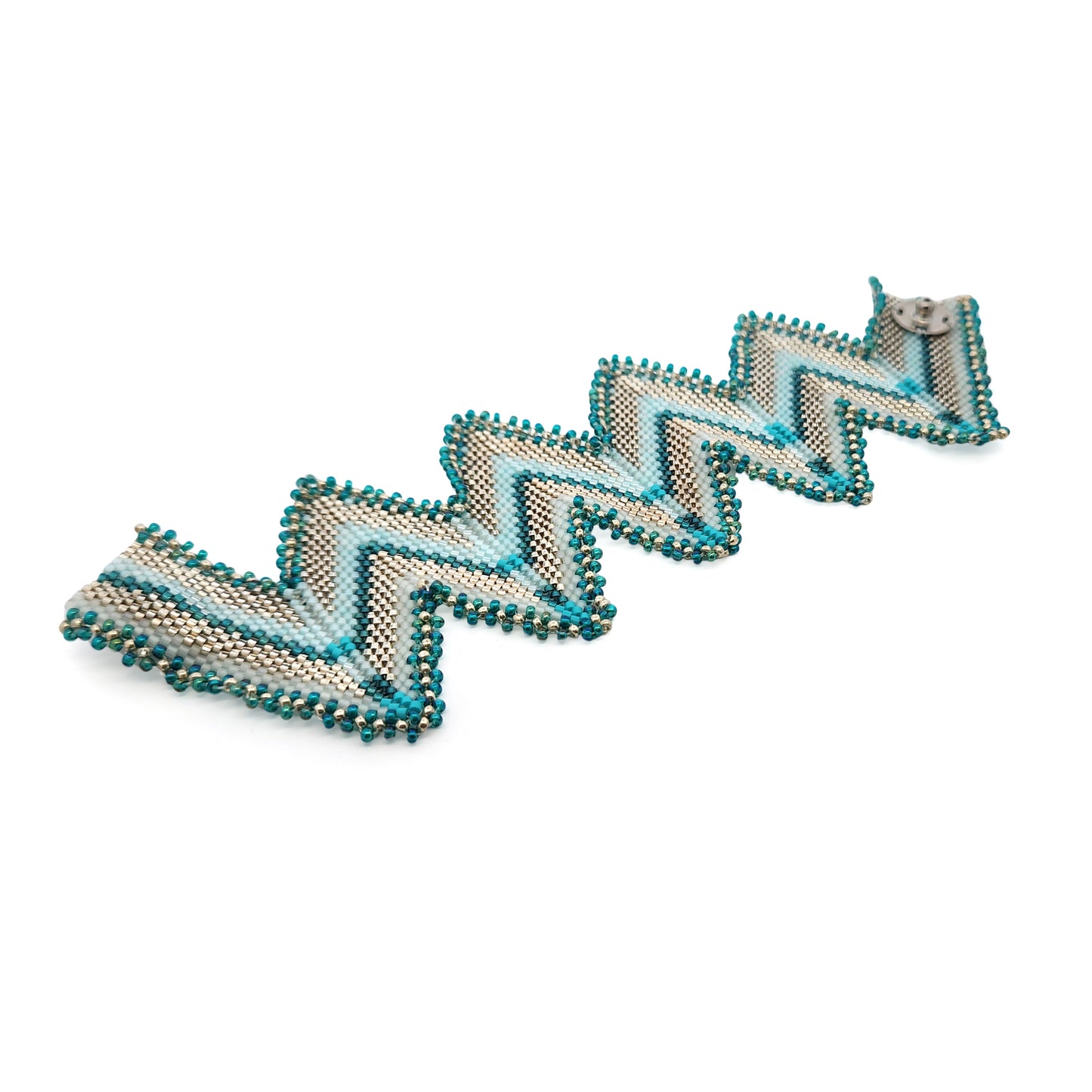 Turquoise Zig-Zag Beaded Bracelet
