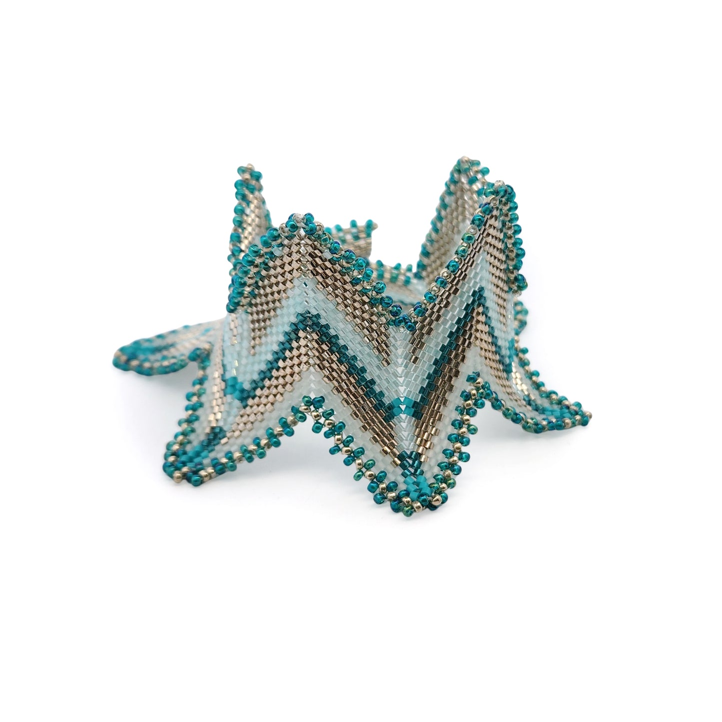 Turquoise Zig-Zag Beaded Bracelet