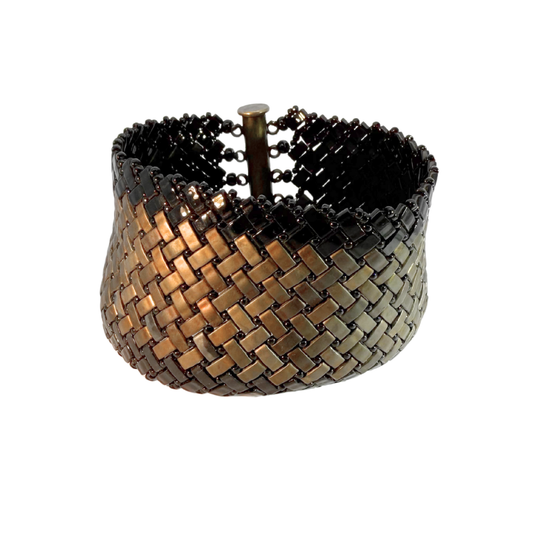 Gold Herringbone Beaded Bracelet