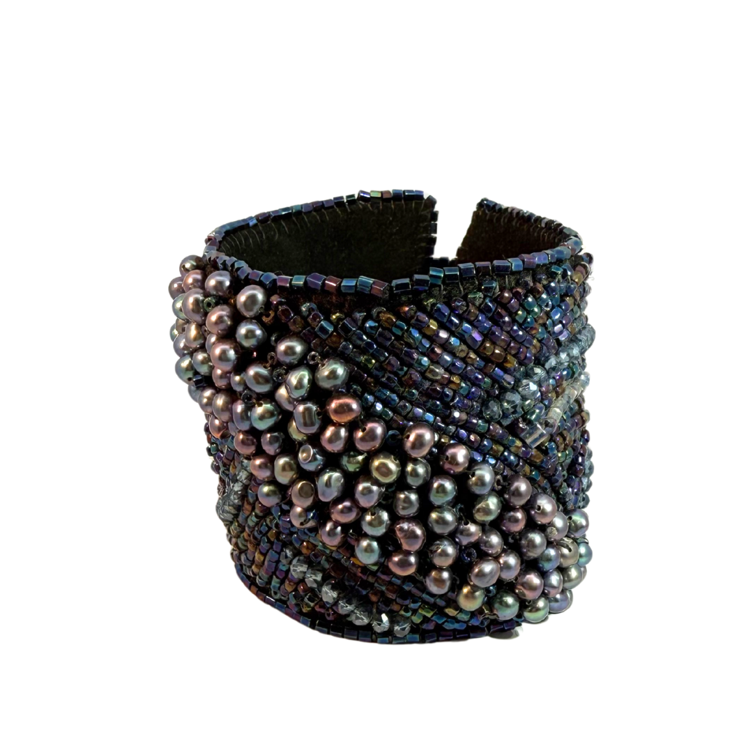 Purple Freshwater Pearls Beaded Bracelet