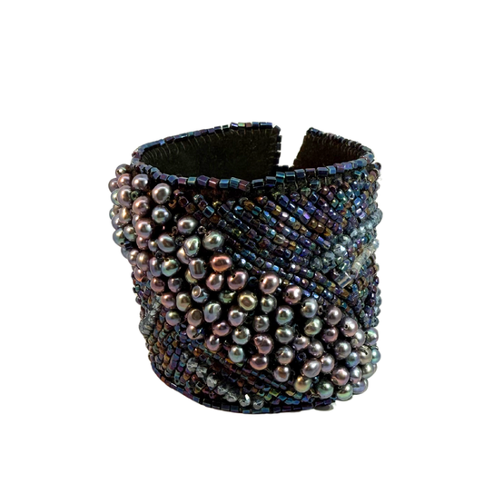 Purple Freshwater Pearls Beaded Bracelet