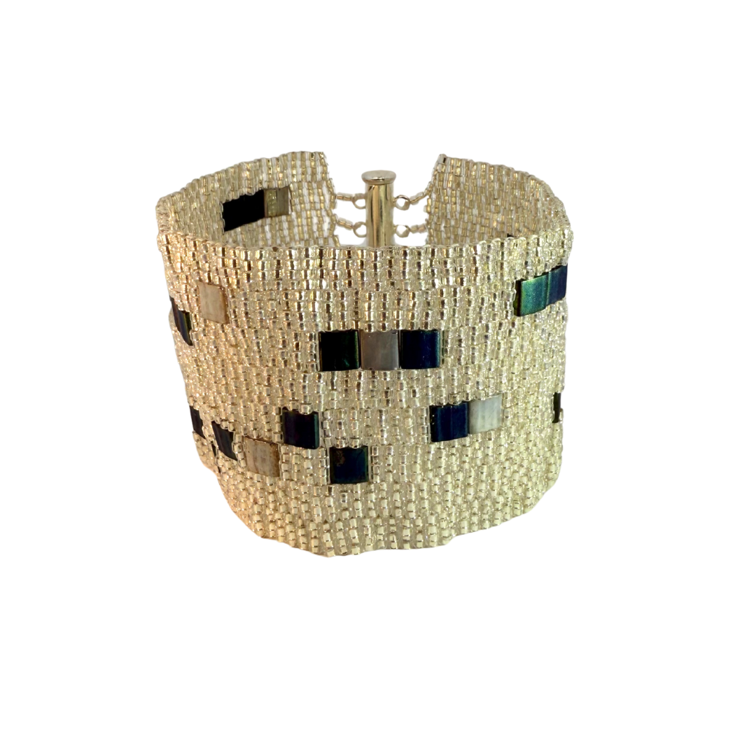 Graphic Squares Beaded Bracelet