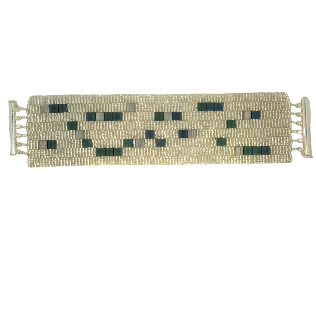 Graphic Squares Beaded Bracelet