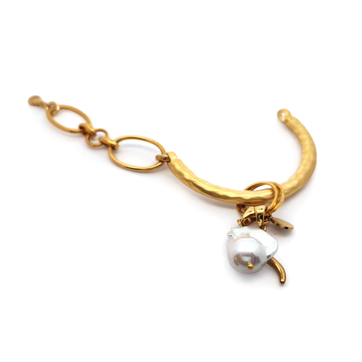 Gold-Filled Pearl Charm Bracelet